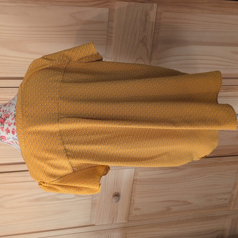 ⭐Hilary Radley Mustard Polka Dot Blouse - Picture 2 of 8